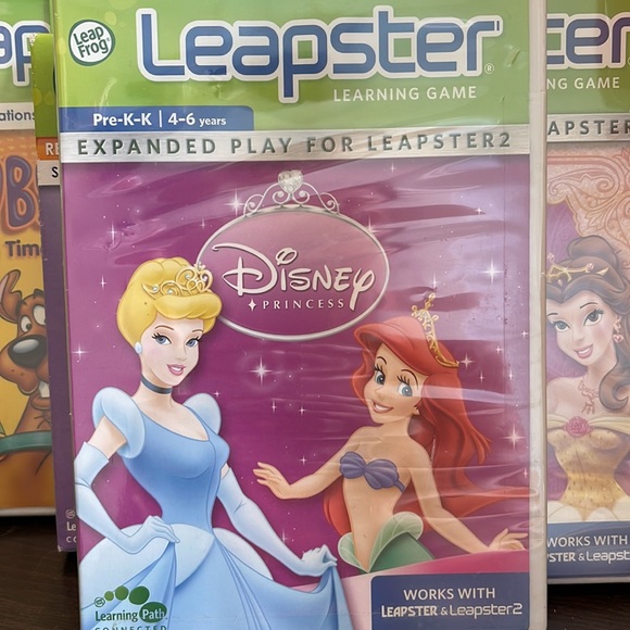 NIB Leapfrog Leapster Learning Games Disney SpongeBob Scooby - Picture 2 of 7